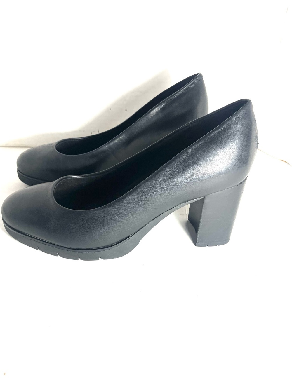 Easy Spirit Black Block Heel Pumps Women’s 8W Wide Width Comfort Shoes